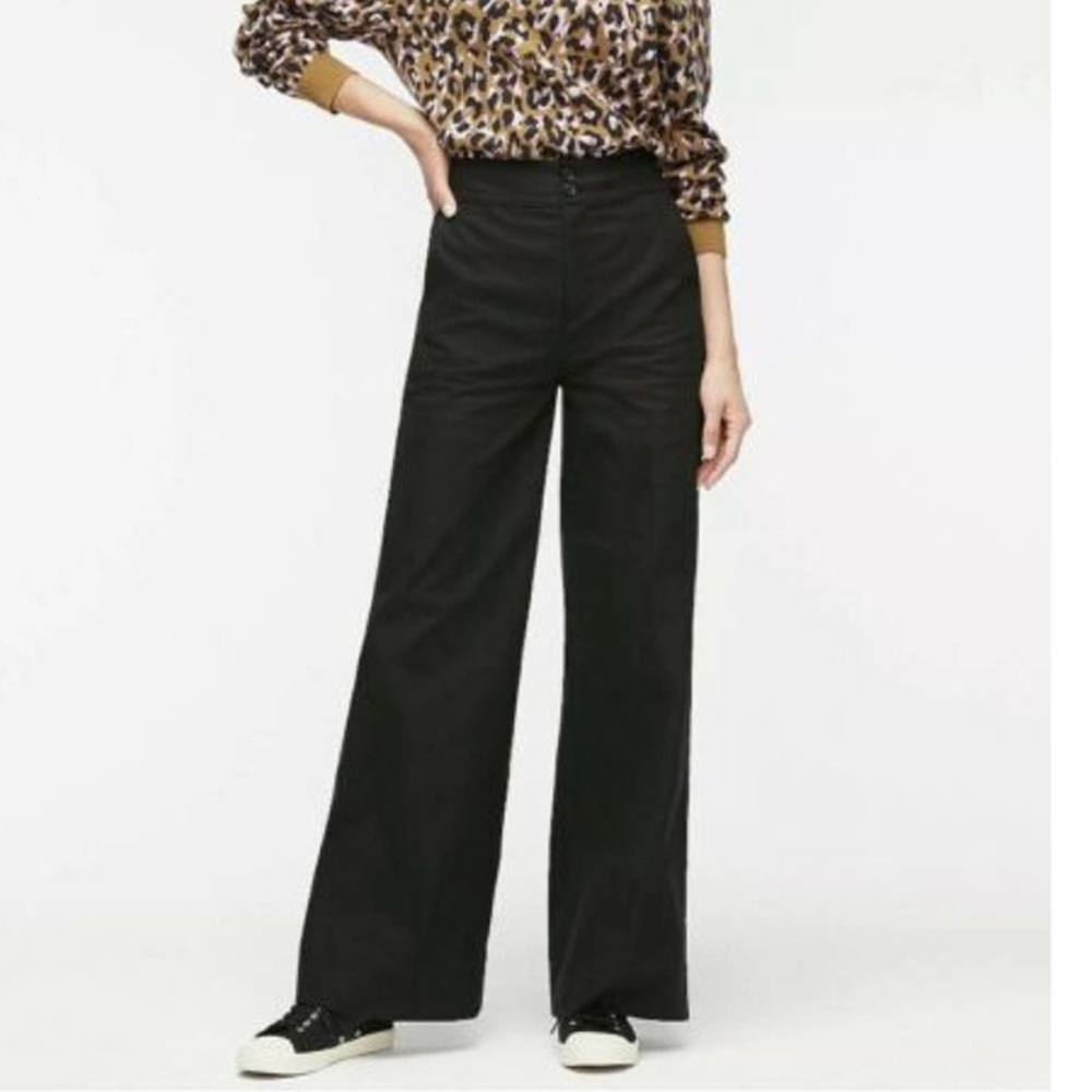 J. Crew Frankie Wide Leg Black Trousers - 6